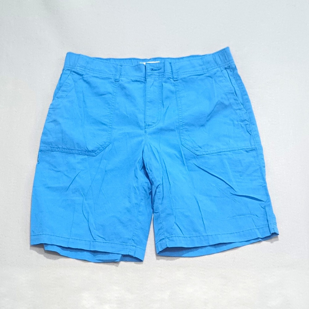 Sonoma Goods For Life Mens Blue Solid Chino Shorts Flat Front Size L